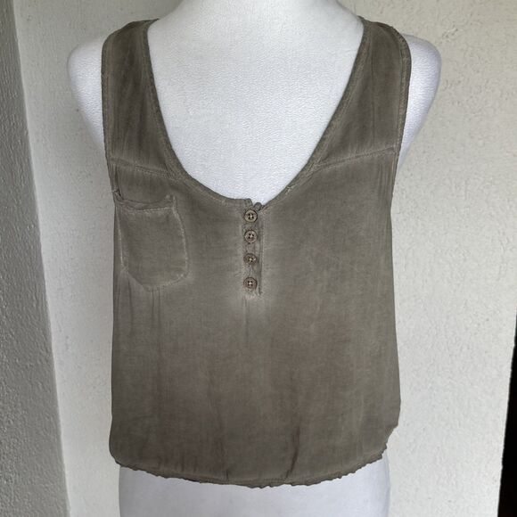 Brandy Melville Cotton/viscose Made In Italy Distressed Crop Top  - One Size - Picture 2 of 8